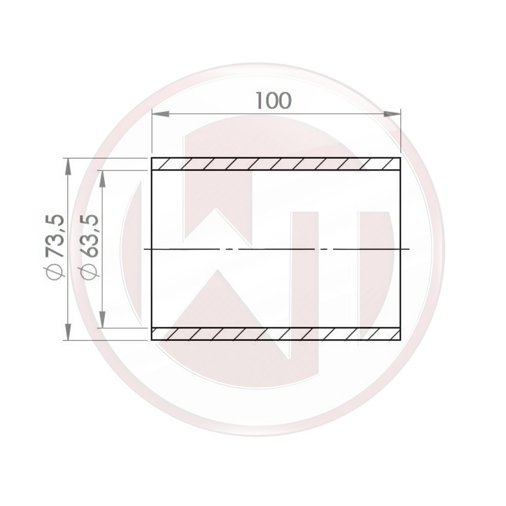 63,5mm (2,5) Silicone connector straight black (001004164)
