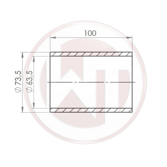 63,5mm (2,5) Silicone connector straight black (001004164)