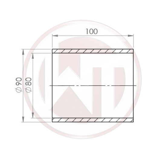 80mm (3,15) Silicone connector straight black (001004166)