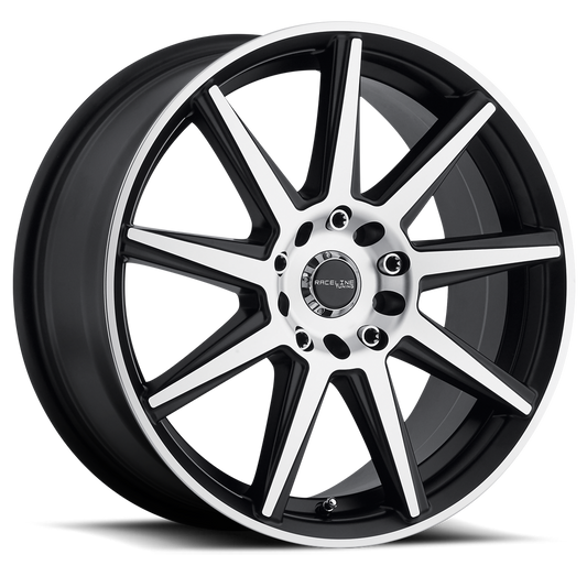 Raceline Wheel (144M-Storm) Black Machined Finish
