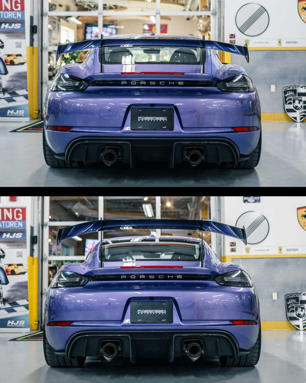 Fabspeed Porsche 718 GT4 RS CUP Car Style Wing Risers 2022 Onwards (FS.POR.718GT4RS.WR)