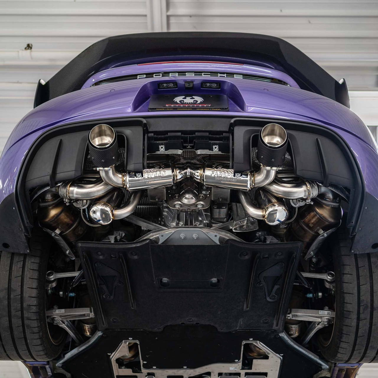 Fabspeed Porsche 718 GT4 RS Titanium Valvetronic X-Pipe Cat-Back Exhaust System 2022 Onwards (FS.POR.718GT4RS.VLVX.TI)