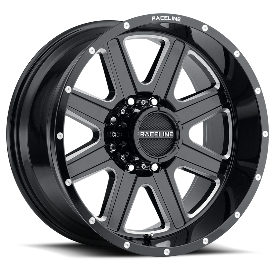 Raceline Wheel (940M-Hostage) Gloss Black & Milled Finish