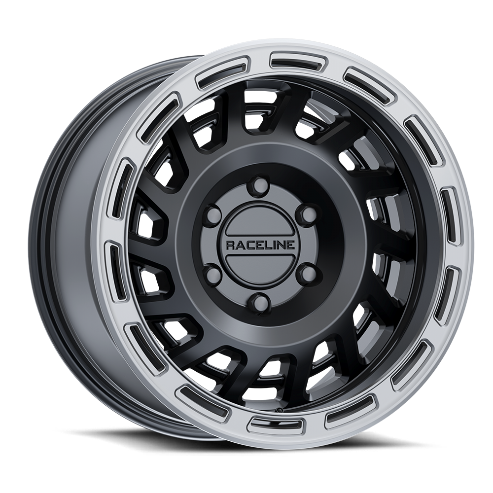 Raceline Wheel (957BS-Halo) Satin Black W/ Silver Ring Finish