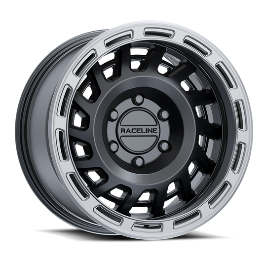 Raceline Wheel (957BS-Halo) Satin Black W/ Silver Ring Finish