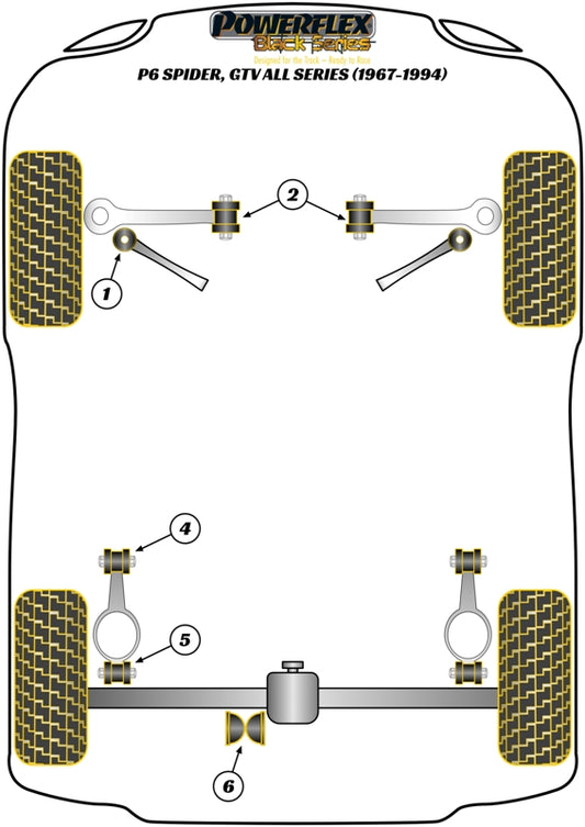 Alfa Romeo (PFR1-405BLK) Rear Trailing Arm Rear Bush
