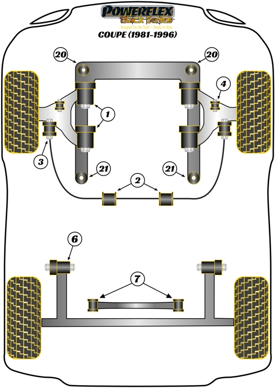 Audi (PFR3-110BLK) Rear Beam Front Location Bush