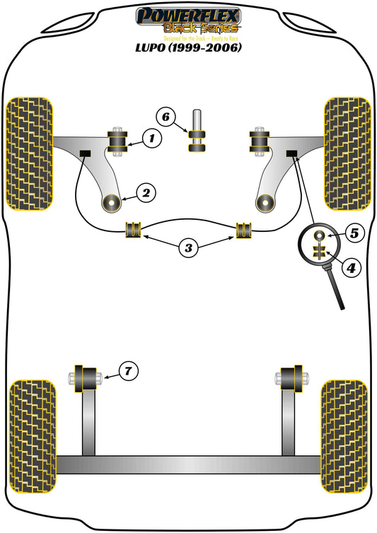 Volkswagen (PFF85-921BLK) Lower Engine Mount Large Bush - Motorsport