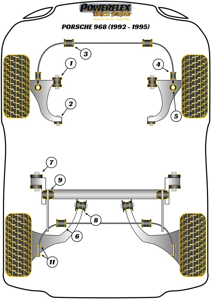 Porsche (PFR57-220BLK) Rear Axle Carrier Outer Mounting