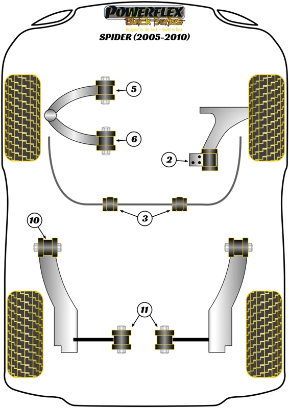 Alfa Romeo (PFF1-502BLK) Front Lower Arm Rear Bush