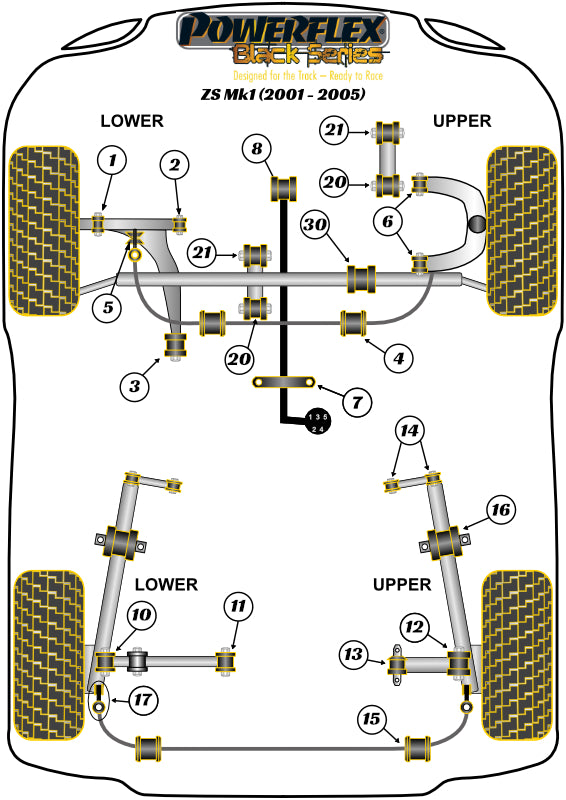 MG (PFF63-415BLK) Gear Linkage Mount Rear