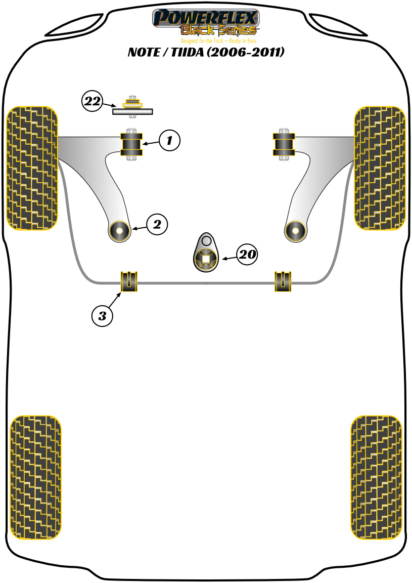 Nissan (PFF60-8025BLK) Lower Torque Mount - Track/Msport