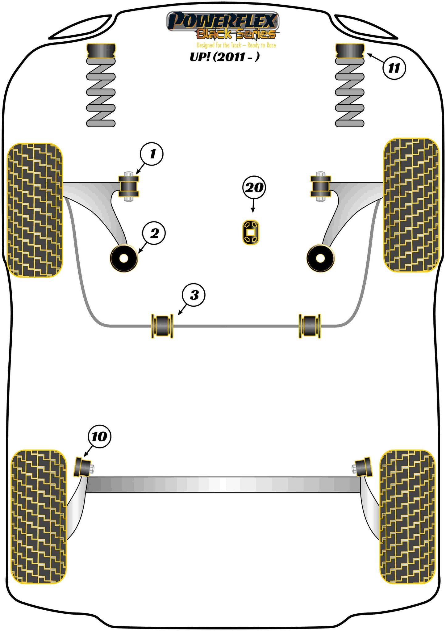 Volkswagen (PFF85-1202BLK) Front Arm Rear Bush