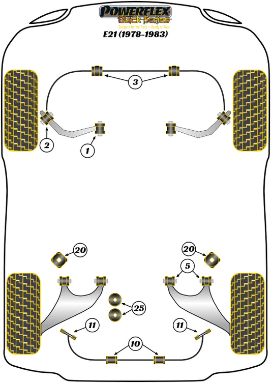 BMW (PFR5-1611BLK) Rear Anti Roll Bar Link Rod Bush