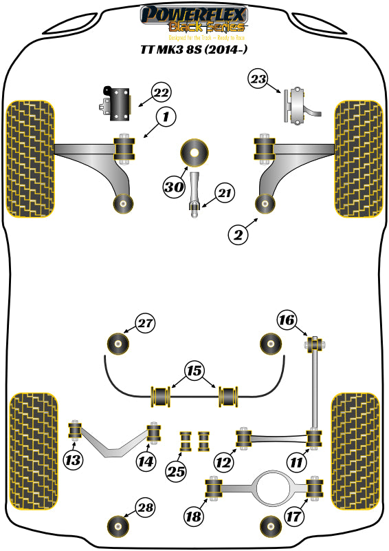Audi (PFF3-1325BLK) Lower Torque Mount Small Bush