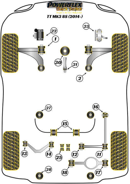 Audi (PFF3-1321BLK) Lower Torque Mount Small Bush