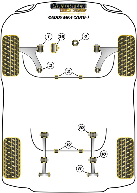 Volkswagen (PFR85-1410-4BLK) Rear Leaf Spring Bush
