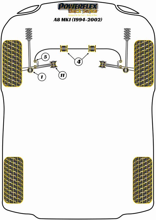 Audi (PFF3-211BLK) Front Lower Arm Inner Bush