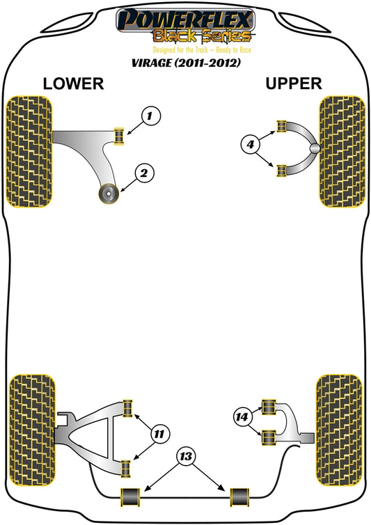 Aston Martin (PFF2-102BLK) Front Lower Wishbone Rear Bush
