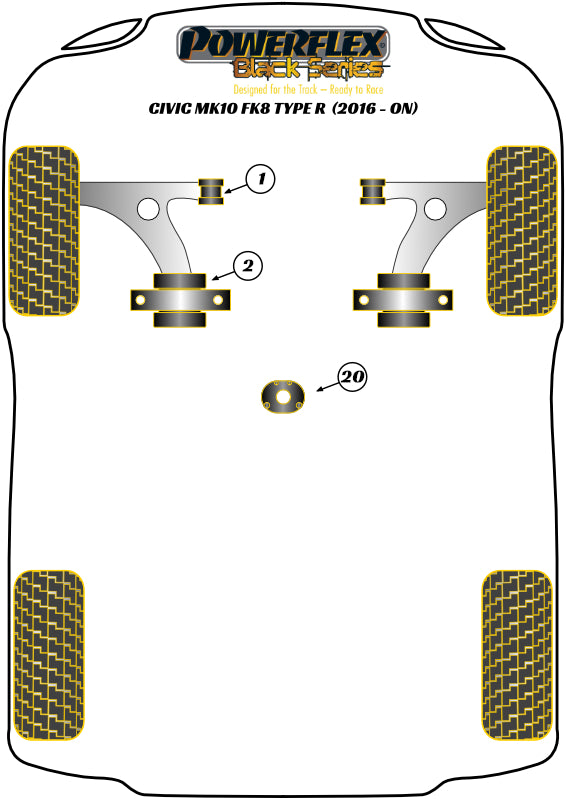Honda (PFF25-1120BLK) Lower Torque Mount Insert