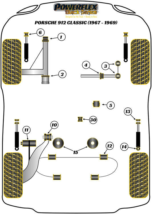 Porsche (PFR57-430BLK) Shift Rod Coupling Bush