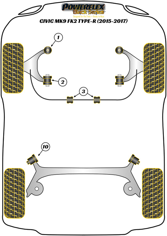 Honda (PFF25-903-23BLK) Front Anti Roll Bar Bush 23mm