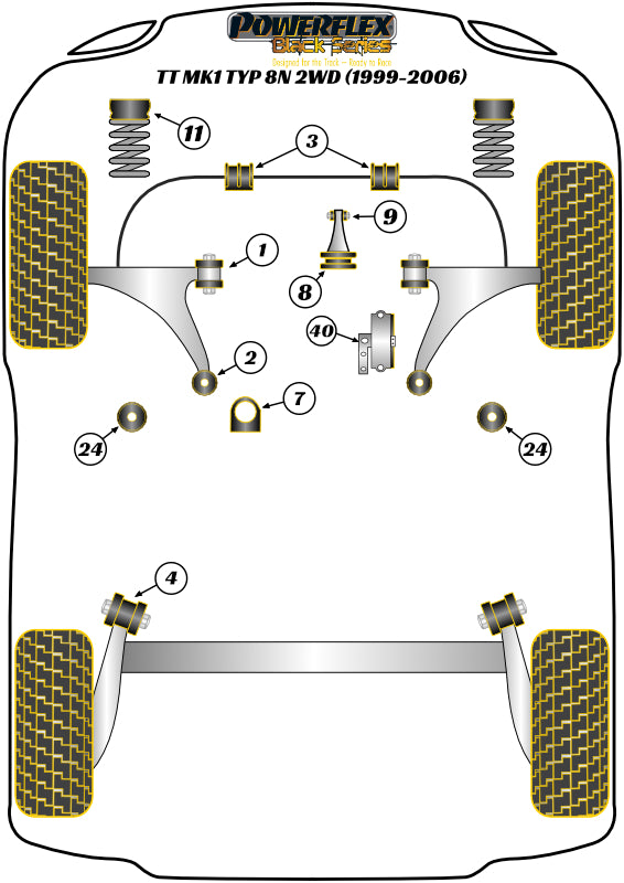 Audi (PFR85-610BLK) Rear Beam Mounting Bush