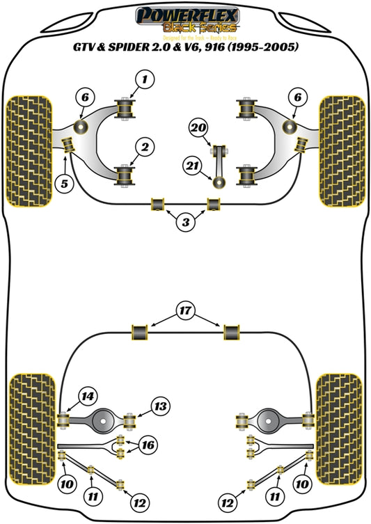 Alfa Romeo (PFR1-714BLK) Rear Lower Spring Mount Outer Bush