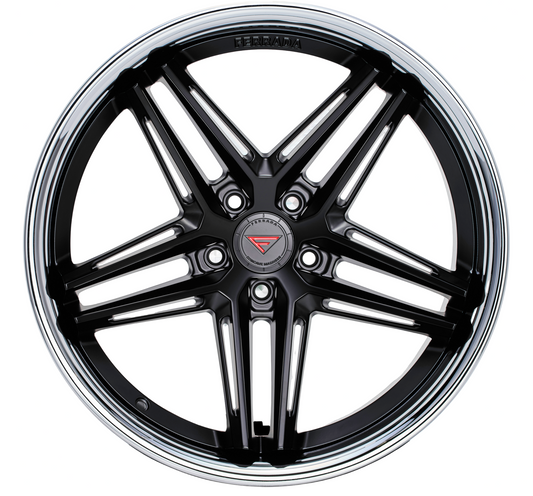 Ferrada Wheels CM1  Machine Black With Chrome Lip