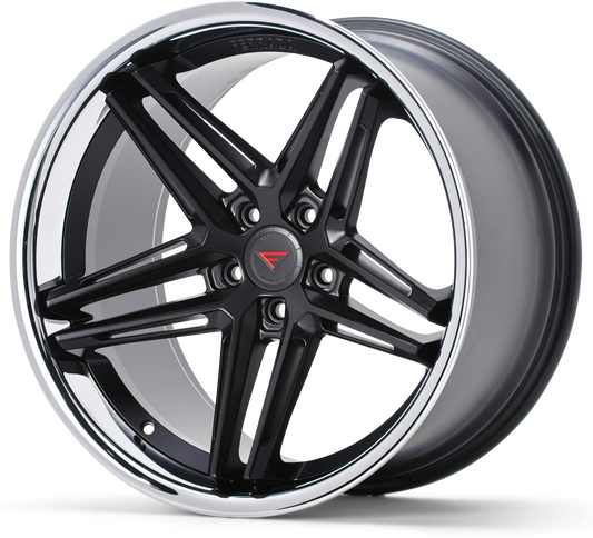 Ferrada Wheels CM1  Machine Black With Chrome Lip