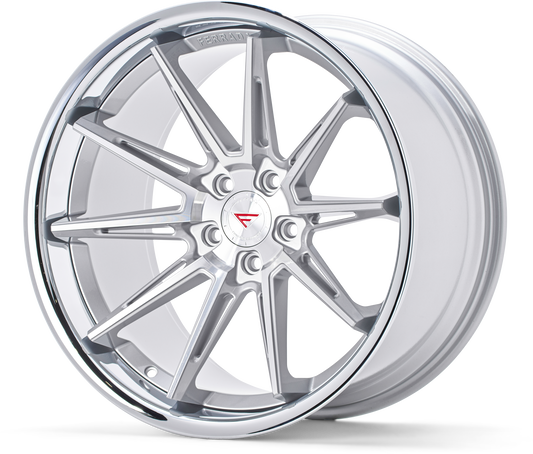 Ferrada Wheels CM2  Machine Silver With Chrome Lip