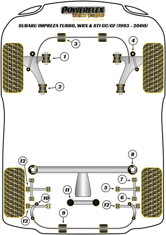 Subaru (PFR69-123BLK) Rear Diff Mount, Early RA & UK WRX Models
