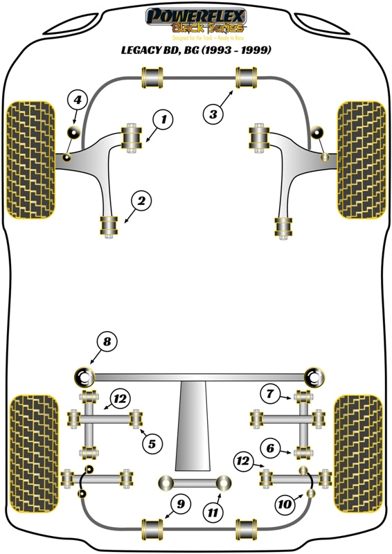 Subaru (PFR69-118BLK) Rear Beam Mounting