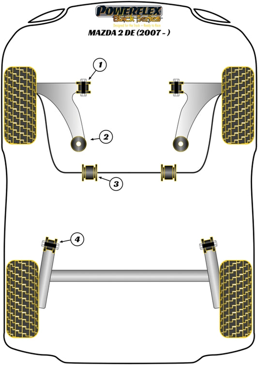 Mazda (PFF19-1502GBLK) Front Wishbone Rear Bush, Caster Adjustable
