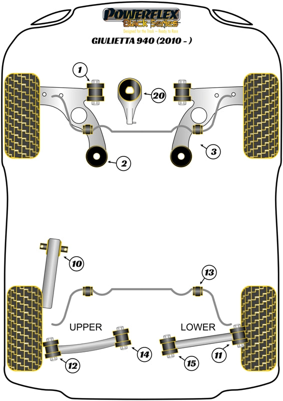Alfa Romeo (PFF1-1001BLK) Front Arm Front Bush