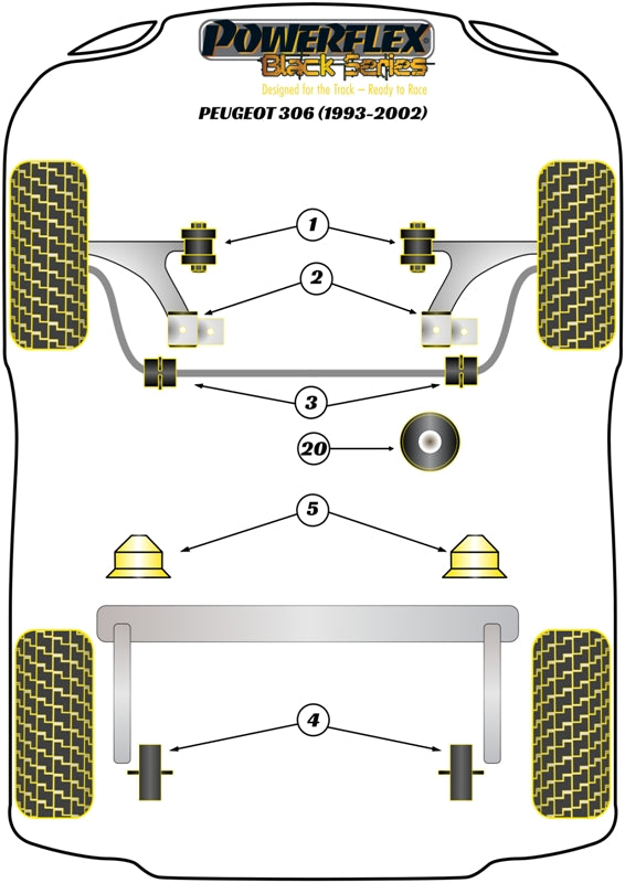 Peugeot (PFR50-300BLK) Rear Beam Mount Tensioning Kit