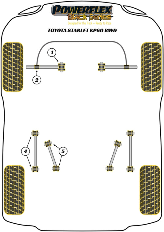 Toyota (PFF76-102BLK) Front Control Arm to Roll Bar Bush