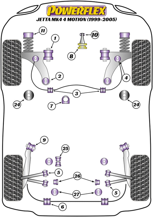 Volkswagen (PFR3-511-15) Rear Anti Roll Bar Mount 15mm