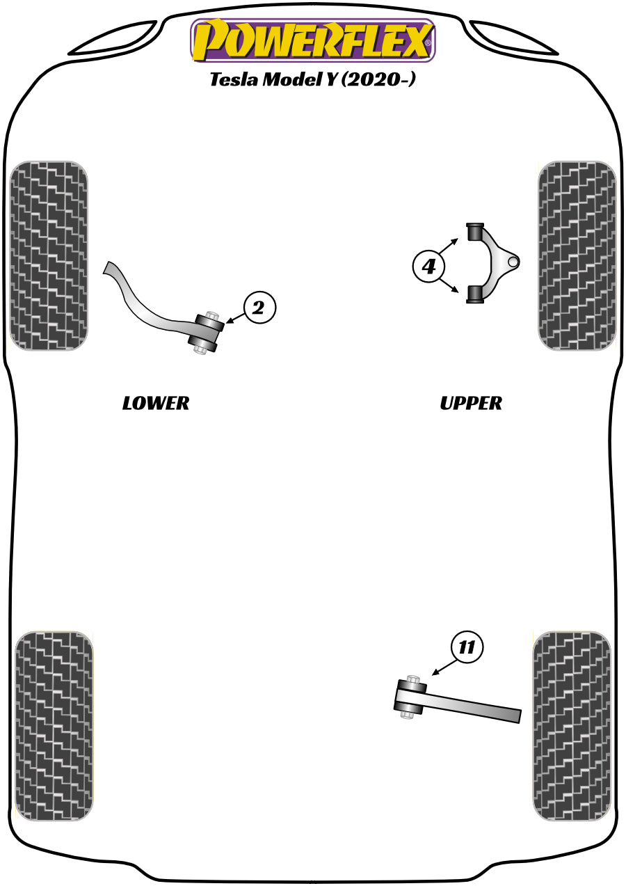 Tesla (PFF75K-302) Front Lower Comp Link Inc Bush Kit