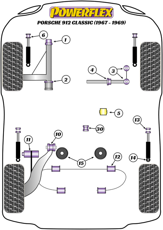 Porsche (PFR57-430) Shift Rod Coupling Bush