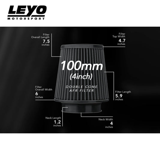 Leyo Motorsport Double Cone High Flow Air Filter 100mm
