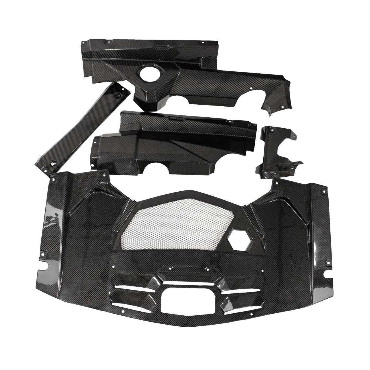 Fabspeed Carbon Fiber 5 Piece Engine Bay Set - Lamborghini Aventador (FS-CF-FER-AVEBS)