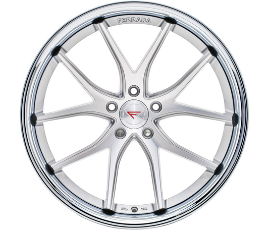 Ferrada Wheels FR2  Machine Silver With Chrome Lip