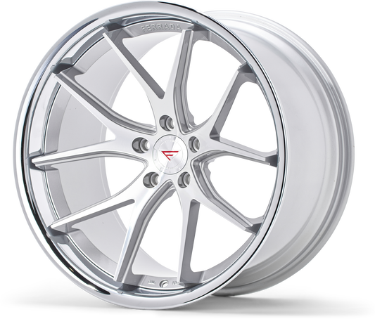 Ferrada Wheels FR2  Machine Silver With Chrome Lip