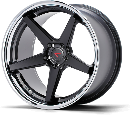 Ferrada Wheels FR3  Machine Black With Chrome Lip