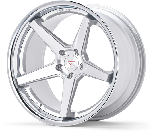 Ferrada Wheels FR3  Machine Silver With Chrome Lip