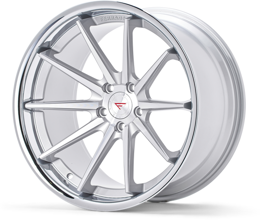 Ferrada Wheels FR4  Machine Silver With Chrome Lip