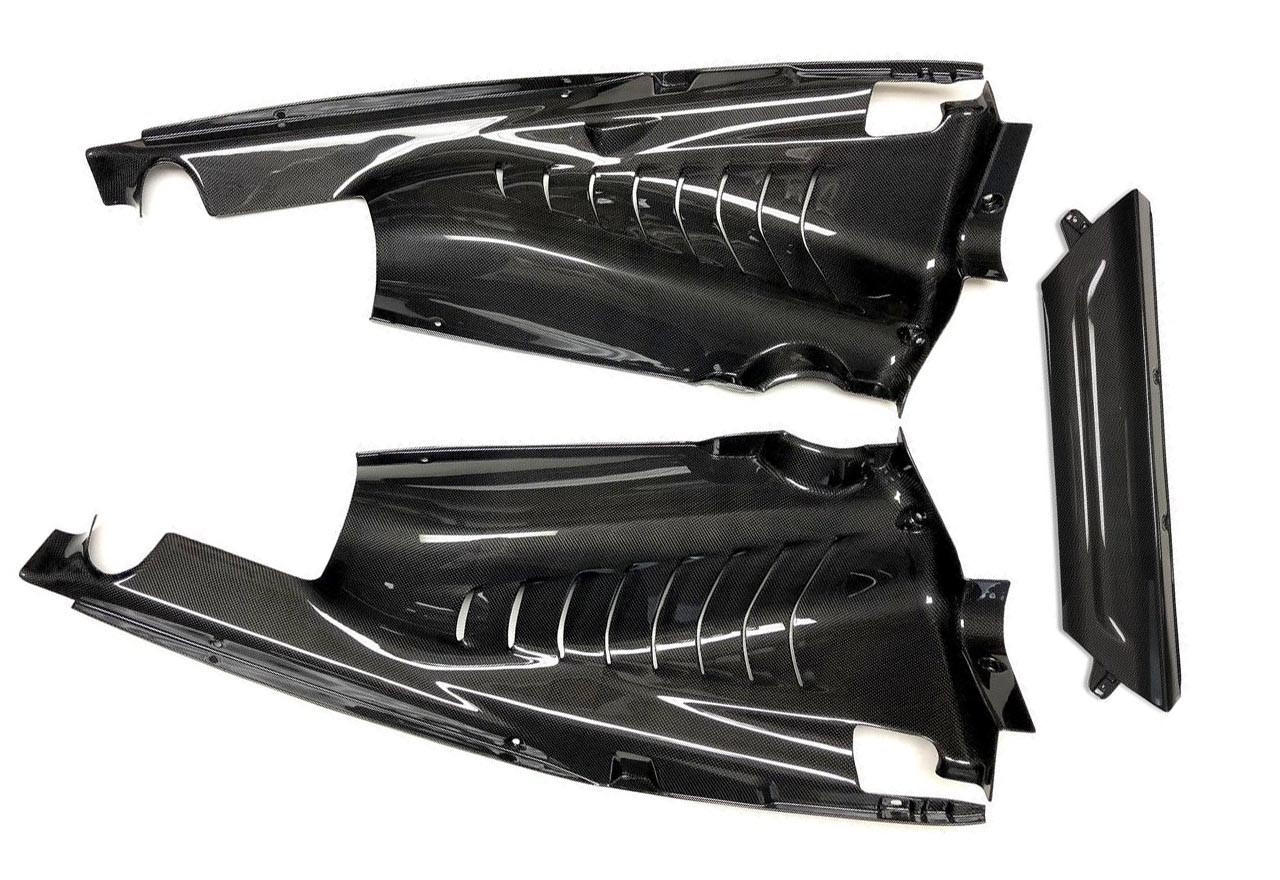 Fabspeed Carbon Fiber 3 Piece Engine Bay Set - Ferrari 488 Pista (FS-CF-FER-PIEBPC3)