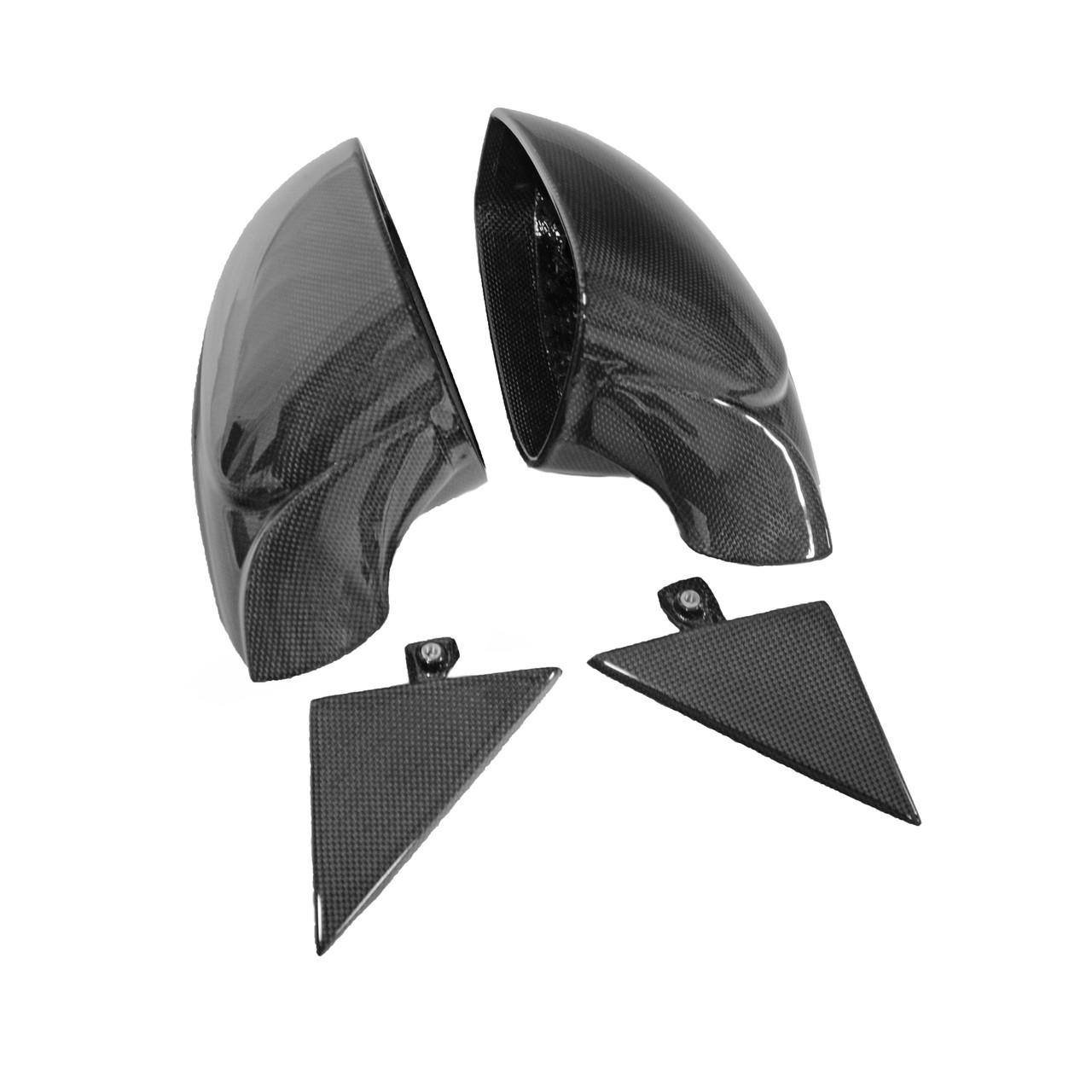 Fabspeed Carbon Fiber Mirror Housings With Triangle Trim - Ferrari 488 Pista (FS-CF-FER-PIMHTT)