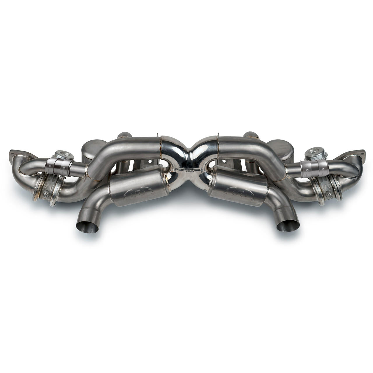 Fabspeed Porsche 718 GT4 RS Titanium Valvetronic X-Pipe Cat-Back Exhaust System 2022 Onwards (FS.POR.718GT4RS.VLVX.TI)